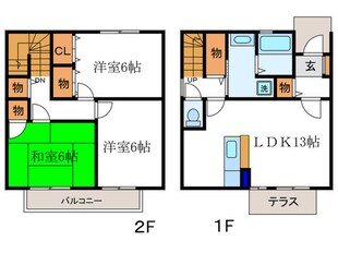 パストラル木野Ａ棟の物件間取画像